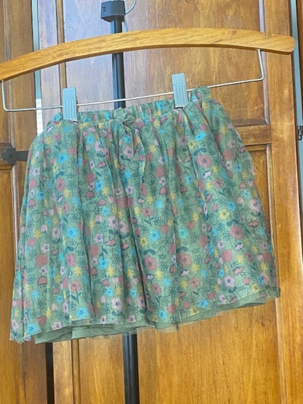 Peppa Pig Girls Floral Mesh Tulle Skirt Green Multicolor 4T Toddler 2022